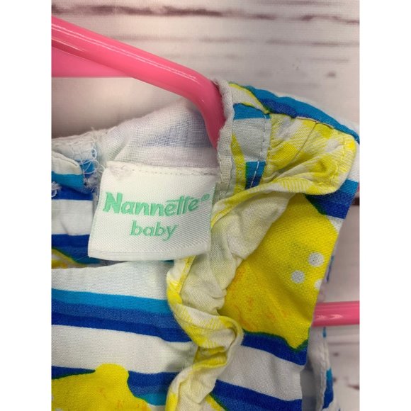 Nannette Blue‎ Stripe Lemon Size 3-6 Months Infant Dress - Picture 4 of 7